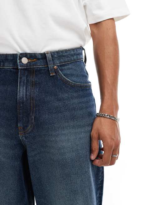 ASOS DESIGN loose fit jeans in dark wash blue