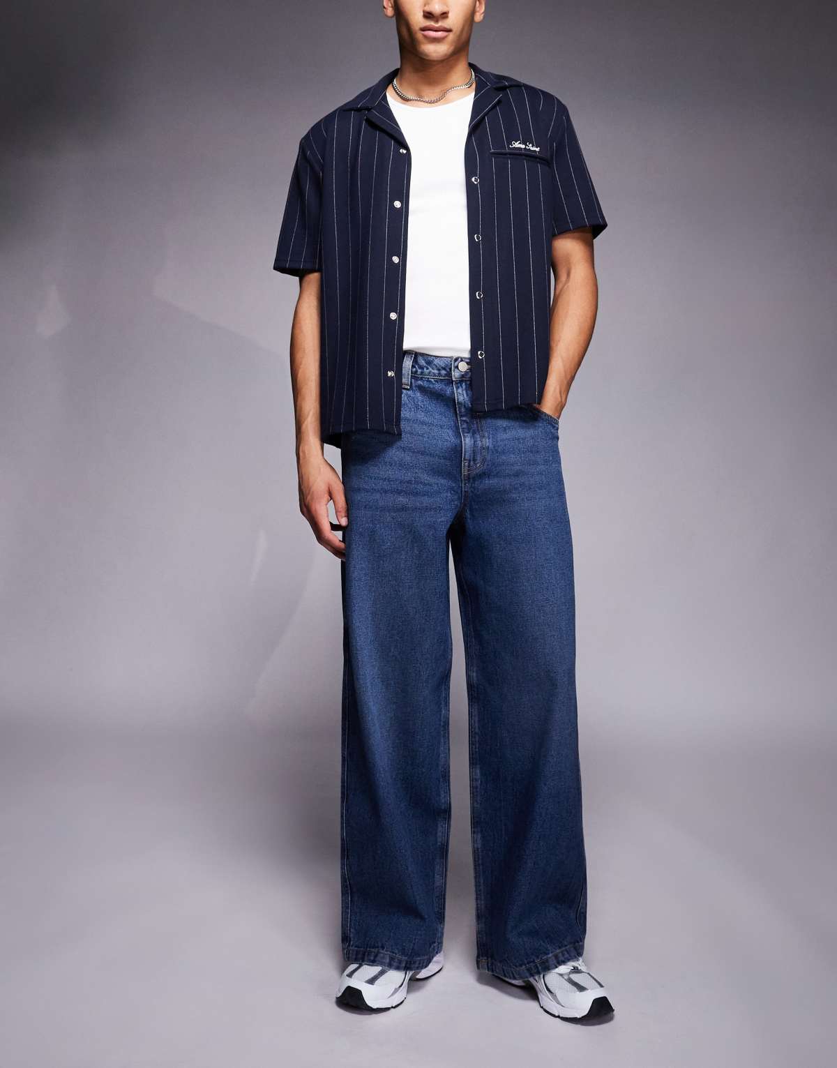 ASOS DESIGN super baggy jeans in dark wash blue