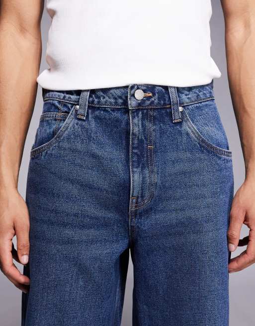ASOS DESIGN super baggy jeans in dark wash blue