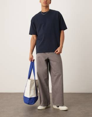 ASOS DESIGN - Super baggy jeans in donkergrijze wassing - view 1