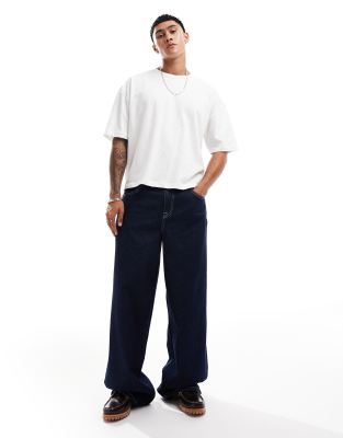 ASOS DESIGN super baggy jeans in indigo-Blue