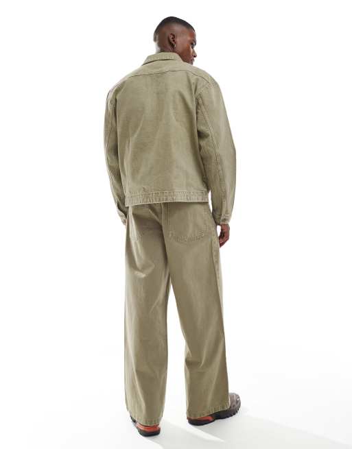 ASOS DESIGN super baggy jeans in khaki denim (part of a set), 2 of 5