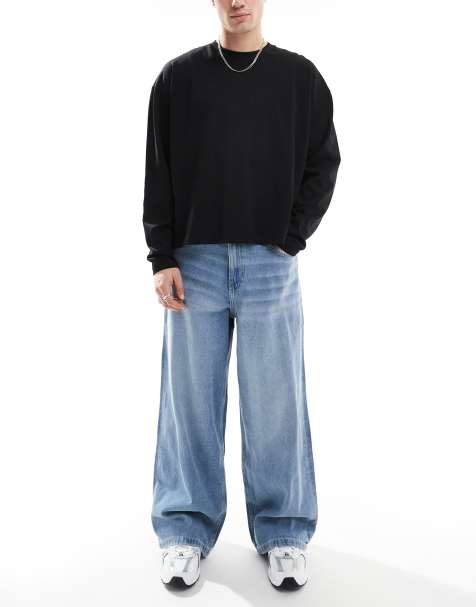 ASOS DESIGN super baggy jeans in light wash blue - view 1