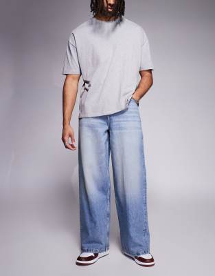 ASOS DESIGN super baggy jeans in light wash blue