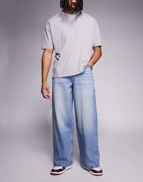 ASOS DESIGN super baggy jeans in light wash blue - view 1