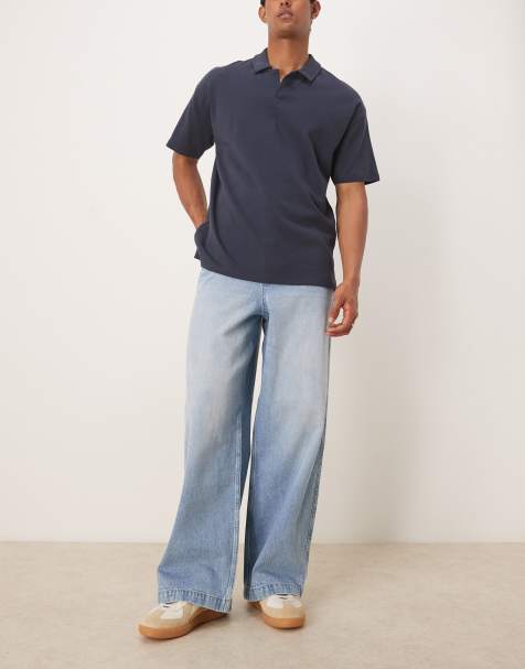 ASOS DESIGN super baggy jeans in light wash blue - view 1