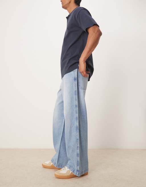 ASOS DESIGN – Ljusblå, superbaggy jeans