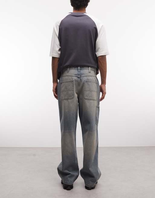 ASOS DESIGN - Super baggy jeans in mid-wash blauw met tint, 2 van 5