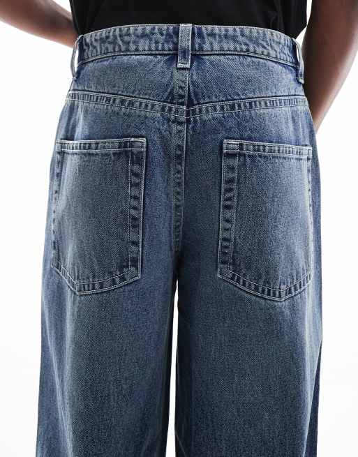 ASOS DESIGN super baggy jeans in mid wash blue - part of a set