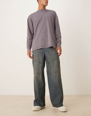 Asos Design Super Baggy Jeans In Gray