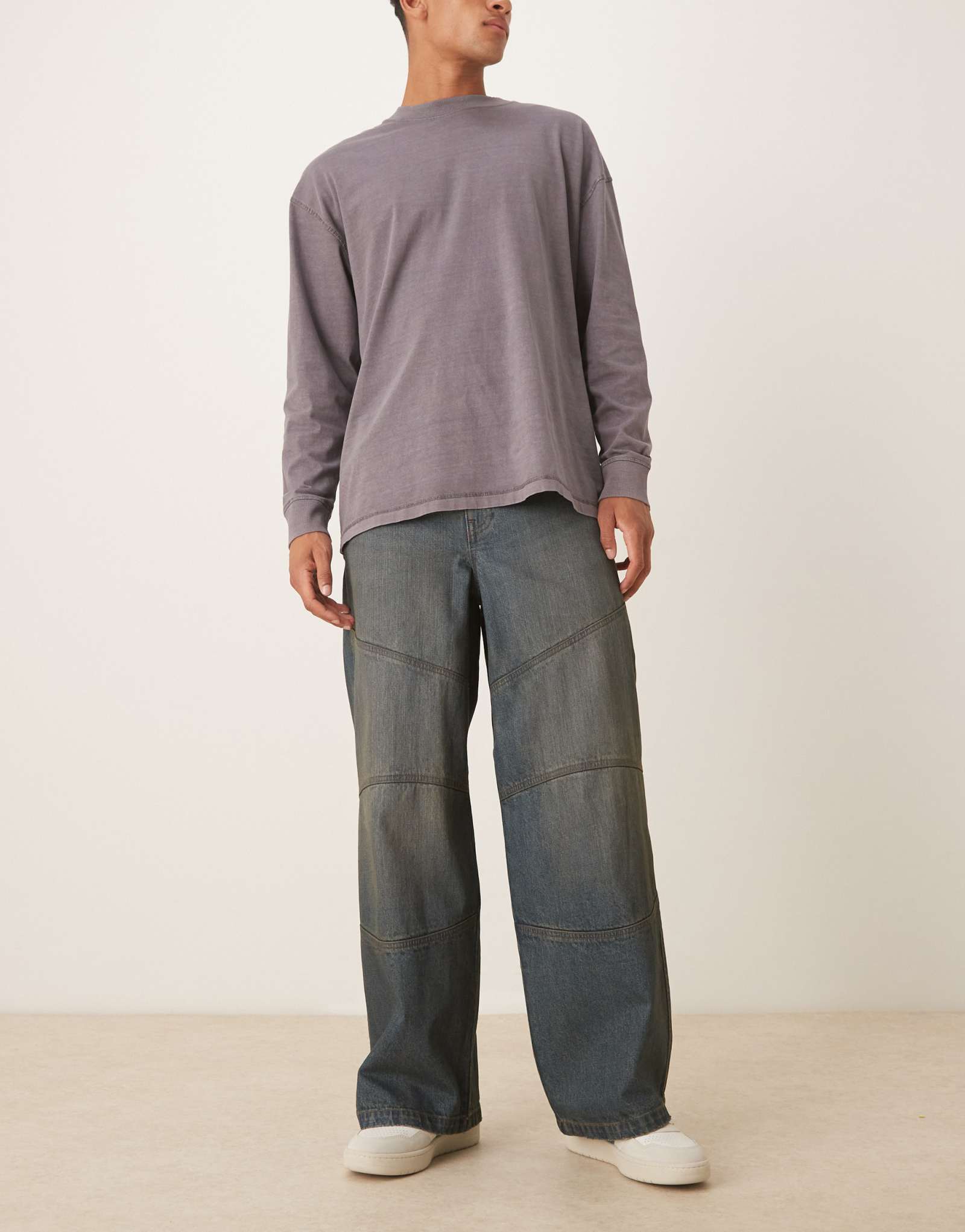 ДИЗАЙНЕРСКИЕ супер мешковатые джинсы ASOS темно-синего цвета с зеленым отливом