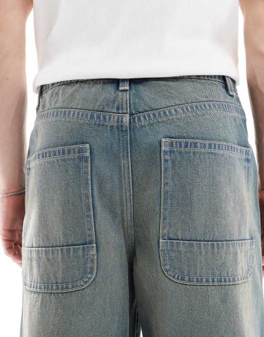 ASOS DESIGN super baggy jeans in mid wash blue, 4 of 5