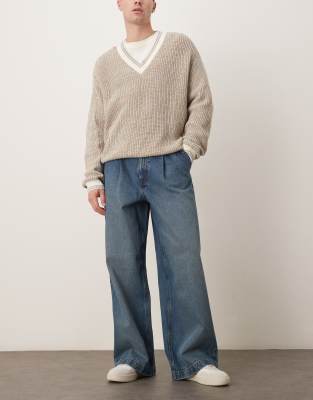Asos Design Super Baggy Jeans In Blue