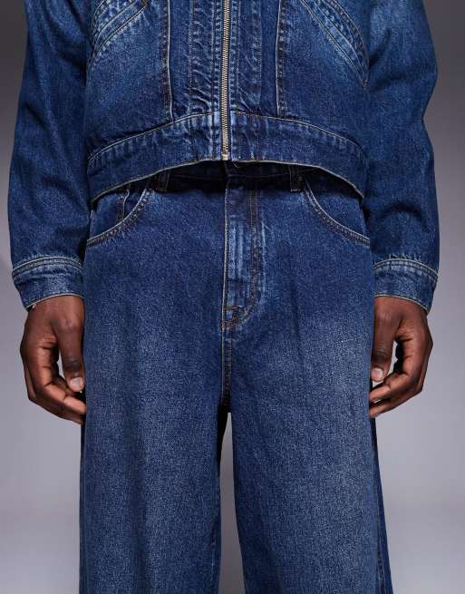 ASOS DESIGN super baggy jeans in mid wash - part of a set