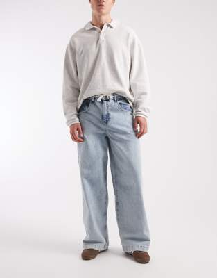 Asos Design Super Baggy Jeans In Blue