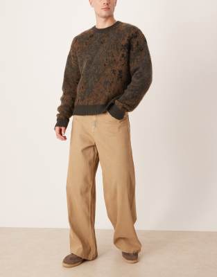 Asos Design Super Baggy Jeans In Brown