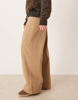 Asos Design Super Baggy Jeans In Brown