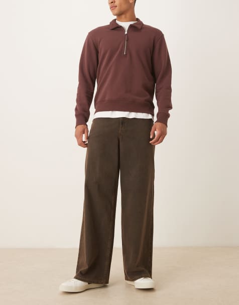 ASOS DESIGN super baggy jeans in tinted brown wash - view 1