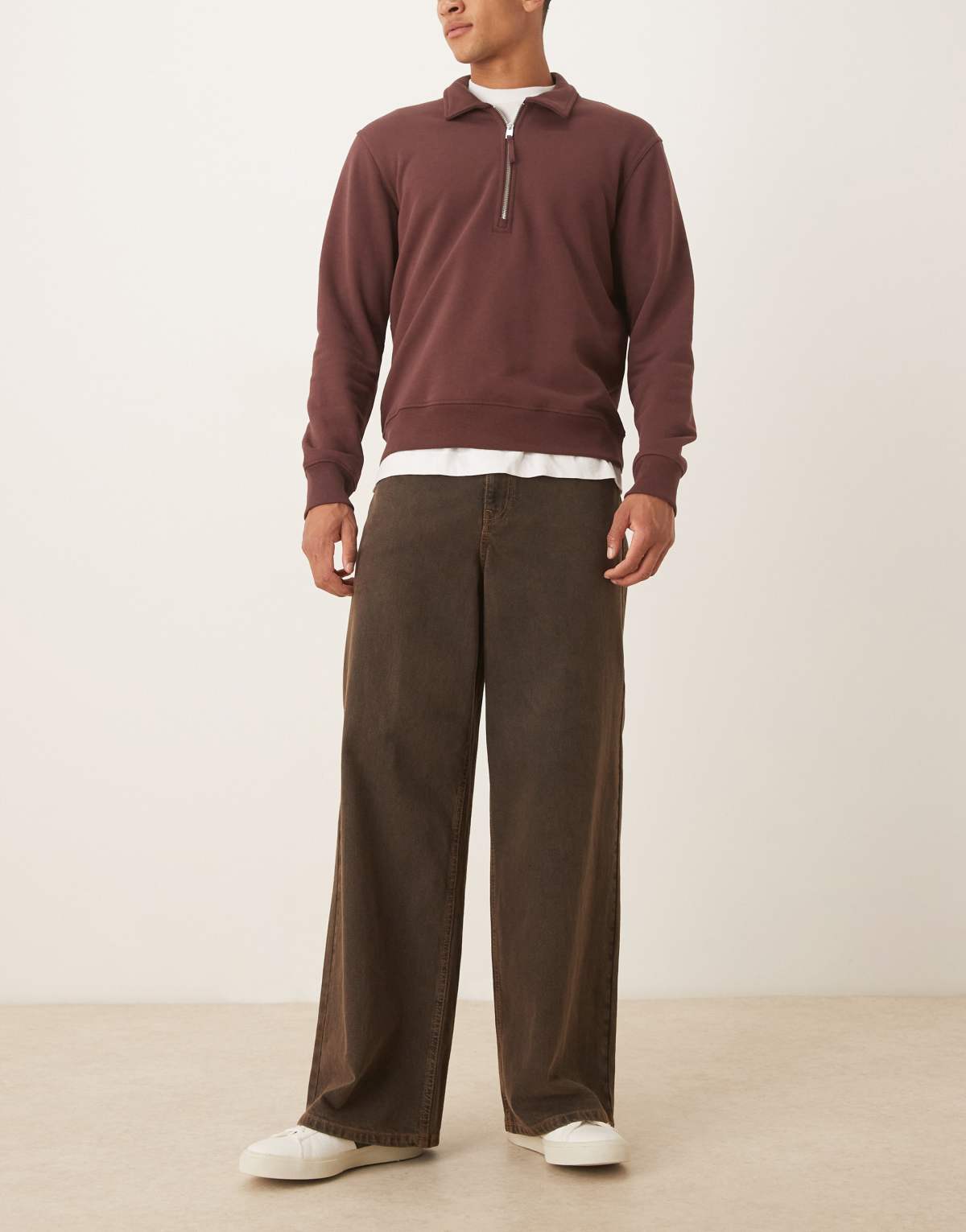 ASOS DESIGN super baggy jeans in tinted brown wash