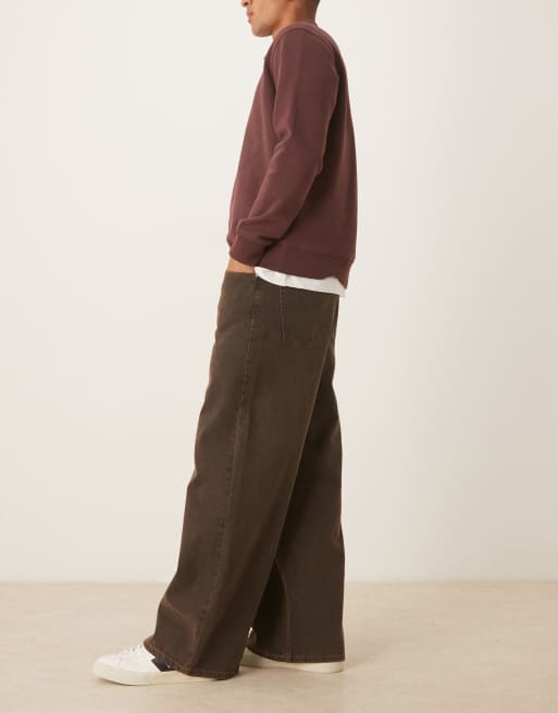 ASOS DESIGN super baggy jeans in tinted brown wash