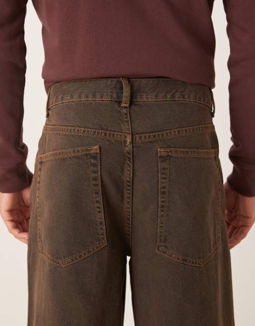 ASOS DESIGN super baggy jeans in tinted brown wash