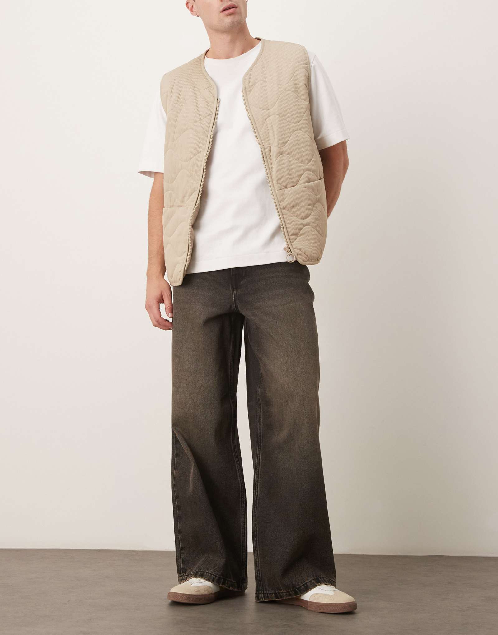 ДИЗАЙНЕРСКИЕ супер мешковатые джинсы ASOS черного цвета с коричневым отливом 