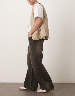 Asos Design Super Baggy Jeans In Brown