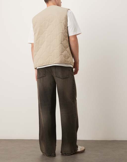 ASOS DESIGN super baggy jeans in washed black with brown tint