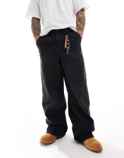パンツ asapmode Washed Black Super Baggy Jeans Washed Black Super Baggy Jeans – A$APMODE