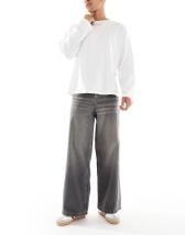 Bershka baggy jeans in mid blue