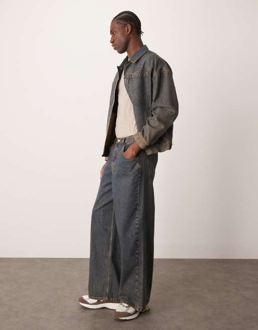 Grey Pants Pants That Go Well With Jean Jackets Men Washed Slim
