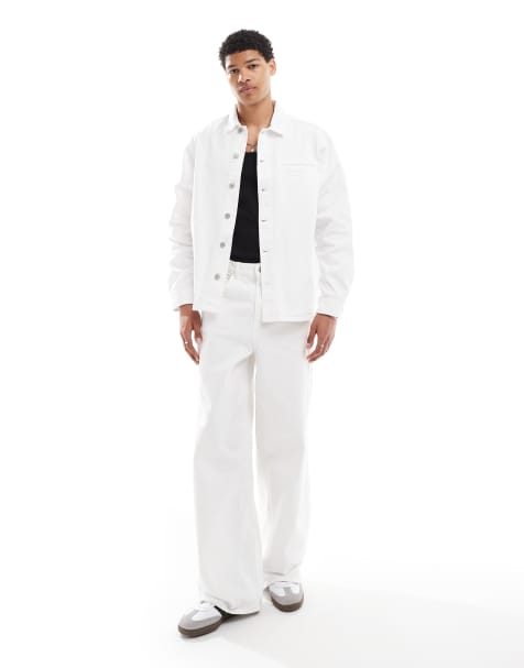ASOS DESIGN super baggy jeans in white - part of a set - view 1