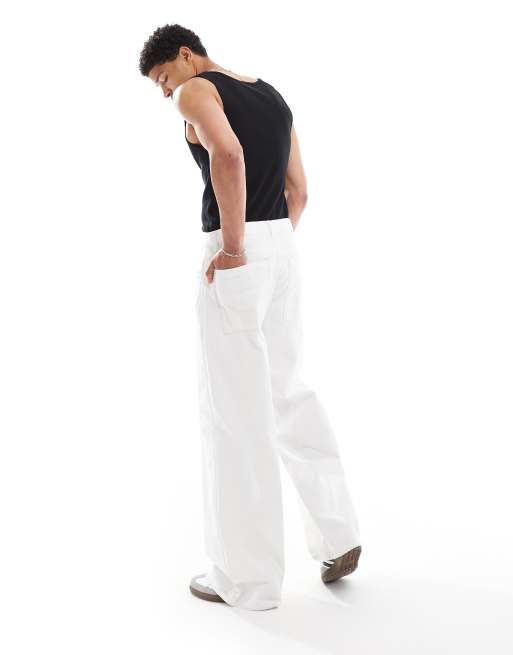 ASOS DESIGN super baggy jeans in white - part of a set