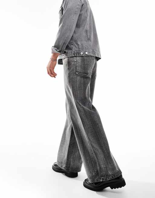 ASOS DESIGN - Super baggy jeans in zwart met zware wassing, 2 van 5