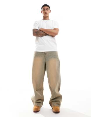 ASOS DESIGN - Super baggy jeans met oranje tint - view 1