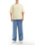 [ASOS DESIGN] ASOS DESIGN super baggy jeans with ADS logo in mid wash blue W36 Mid wash blue