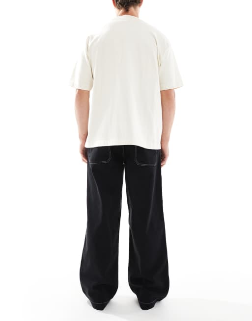ASOS DESIGN super baggy jeans with belt in black