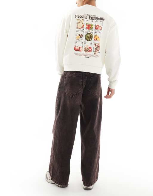 ASOS DESIGN super baggy jeans with brown tint in washed black