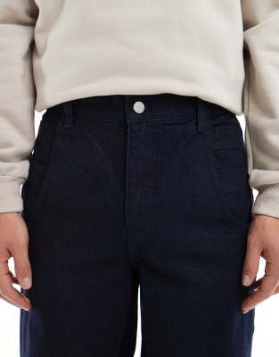 ASOS DESIGN super baggy jeans with double front pocket detail in light wash blue