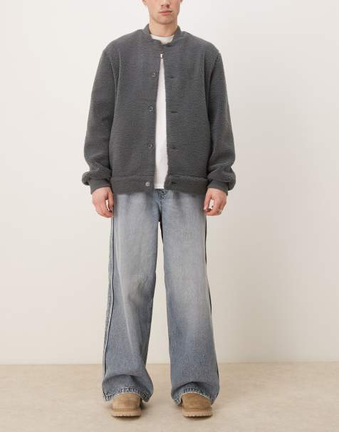 ASOS DESIGN super baggy jeans with elasticated waist in mid wash blue - view 1
