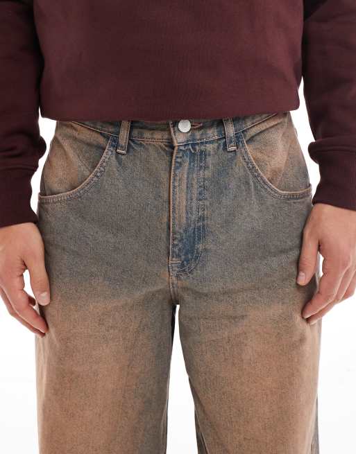 ASOS DESIGN super baggy jeans with pink tint