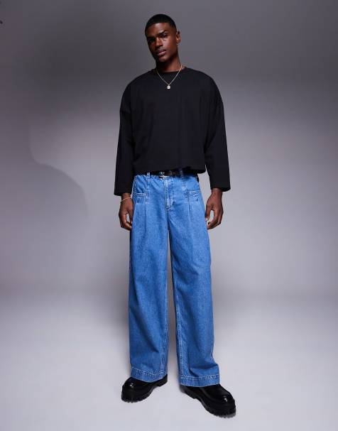 ASOS DESIGN super baggy jeans with pleats - view 1