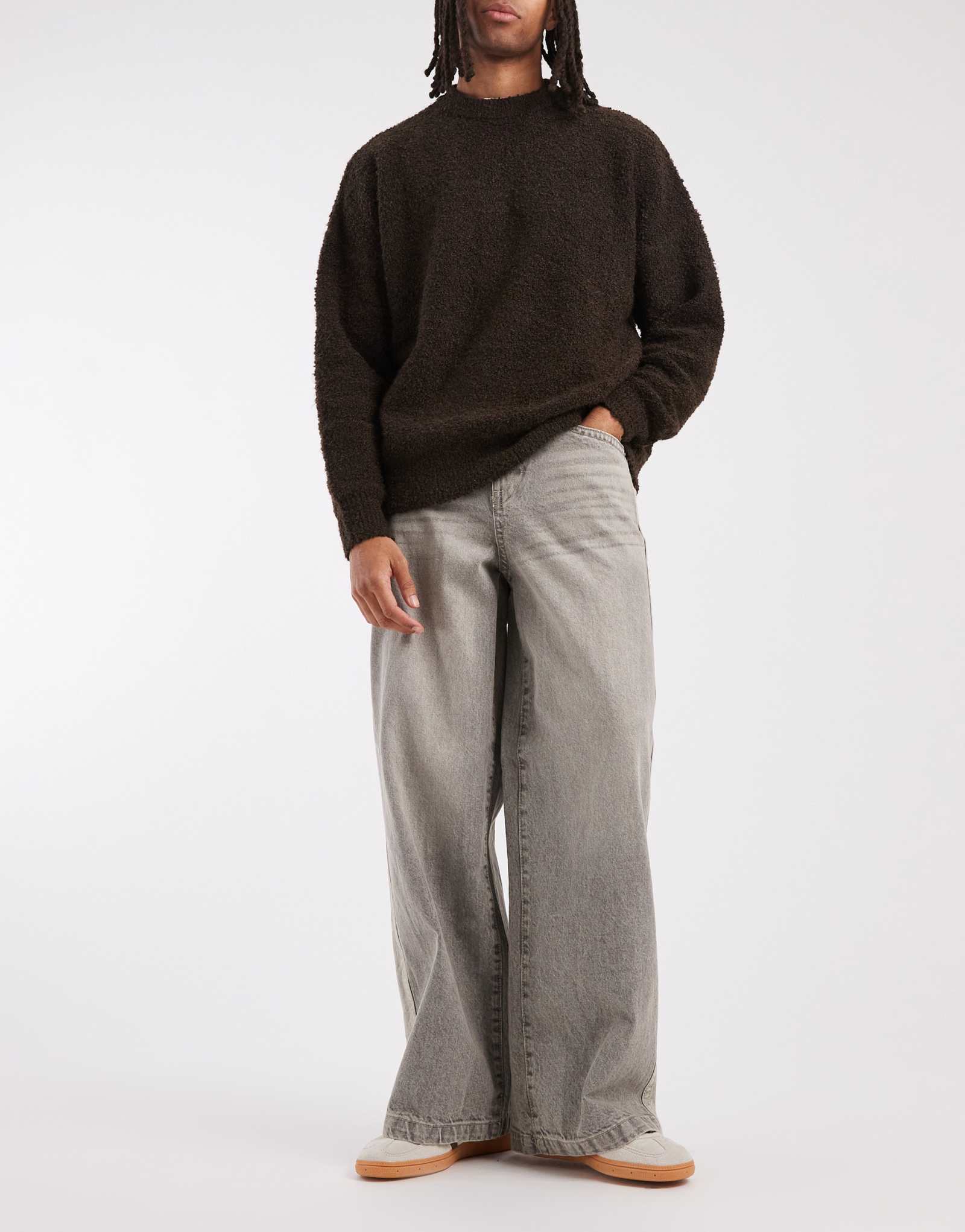 ДИЗАЙНЕРСКИЕ супер мешковатые джинсы ASOS с боковой вставкой серого цвета, постиранные