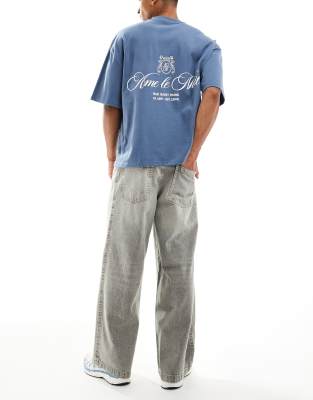Asos Design Super Baggy Jeans With Side Panel In Gray
