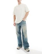 ASOS DESIGN baggy jeans in washed grey