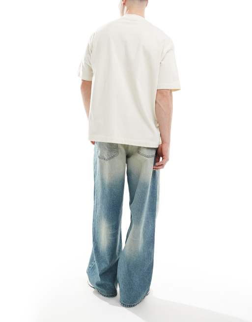 ASOS DESIGN super baggy jeans with tint in mid wash blue