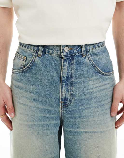 ASOS DESIGN super baggy jeans with tint in mid wash blue