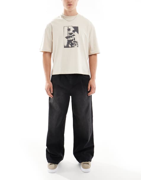 ASOS DESIGN super baggy jeans with tint in washed black - view 1