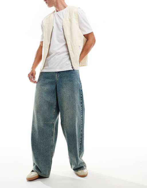 ASOS DESIGN super baggy jean in green