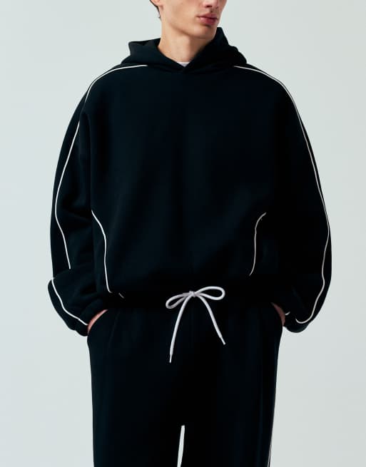 ASOS DESIGN - Super baggy joggingbroek met zijbiezen in zwart, deel van co-ord set, 5 van 5